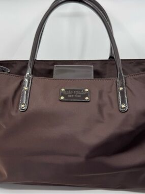 kate spade Brown Nylon Tote with Glossy Trim